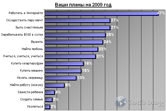 опрос - планы на 2009 год